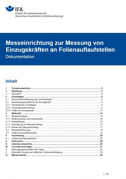 Messeinrichtung zur Messung von Einzugskräften an Folienauflaufstellen (Dokumentation)