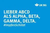 Social-Media Bilder: Motiv #ImpfenSchützt, „Lieber ABCD als Alpha, Beta, Gamma, Delta.“ (UK|BG)