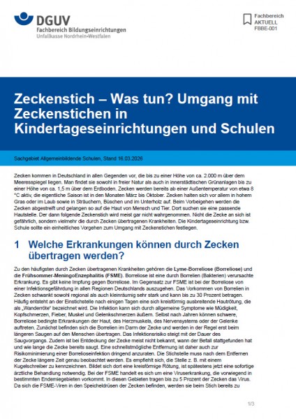 FBBE-001: Zeckenstich - Was tun?