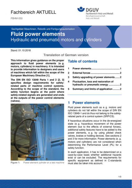 FBHM-050: Fluid power elements - Hydraulic and pneumatic motors and cylinders