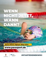 Kampagne „Starte deinen Weg“ (Motiv: Schwimmen)