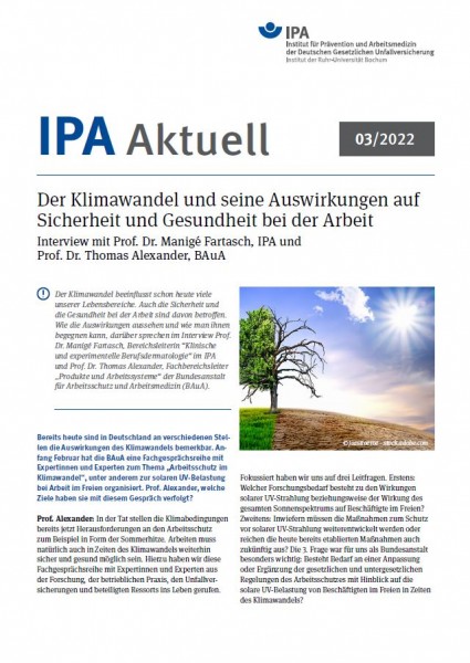 IPA Aktuell 03/2022: Der Klimawandel und seine Auswirkungen auf Sicherheit und Gesundheit bei der Ar