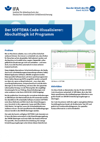 Der SOFTEMA Code-Visualisierer: Abschaltlogik ist Programm (Aus der Arbeit des IFA Nr. 0467)