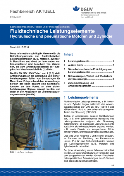 FBHM-050: Fluidtechnische Leistungselemente - Hydraulische und pneumatische Motoren und Zylinder