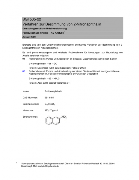 Verfahren zur Bestimmung von 2-Nitronaphthalin
