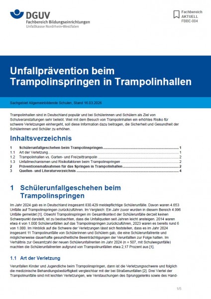 FBBE-004: Unfallprävention beim Trampolinspringen in Trampolinhallen