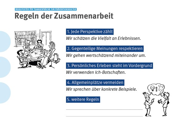 Teamgespräche zur Präventionskultur in Hochschulen - Regelposter