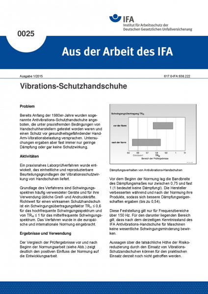 Vibrations-Schutzhandschuhe. Aus der Arbeit des IFA Nr. 0025