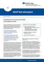 DGUV Test Information 01: Professional services for health and safety at work