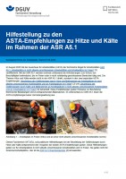FBVW-506: Hilfestellung zu den ASTA-Empfehlungen zu Hitze und Kälte im Rahmen der ASR A5.1