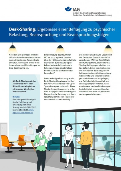 Desk-Sharing: Ergebnisse einer Befragung zu psychischer Belastung, Beanspruchung und Beanspruchungsf