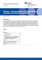 FBORG-003: Mobbing – Organisationshilfe zum konstruktiven Umgang mit Konflikten am Arbeitsplatz