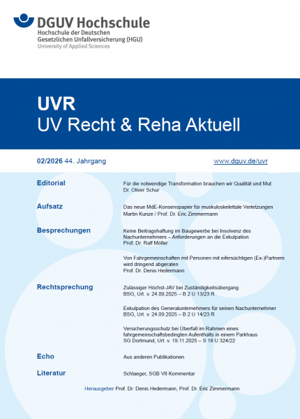 UVR - UV Recht &amp; Reha Aktuell (Ausgabe 02/2026)