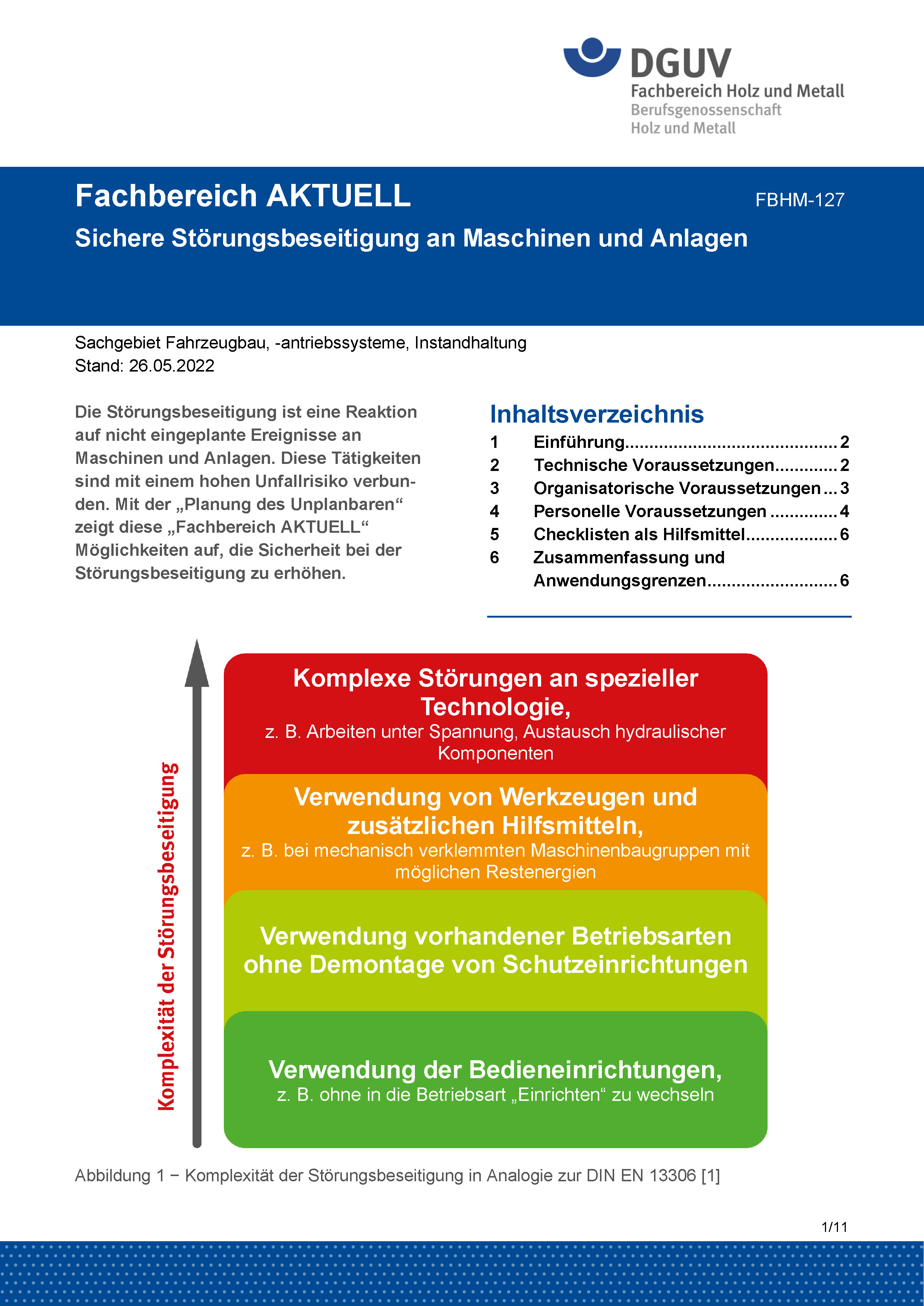 FBHM-127: Sichere Störungsbeseitigung an Maschinen und Anlagen | DGUV ...