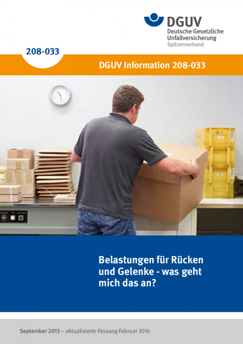 Belastungen für den Rücken und Gelenke - was geht mich das an? | DGUV Informationen | Regelwerk ...