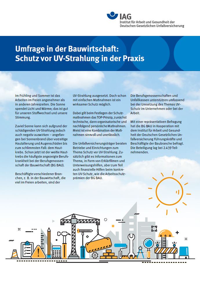 Umfrage In Der Bauwirtschaft: Schutz Vor UV-Strahlung In Der Praxis ...