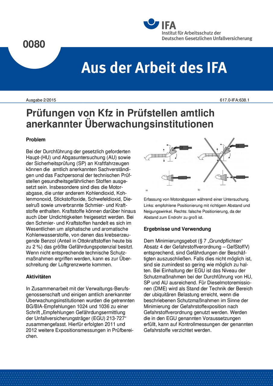 Prüfungen von Kfz in Prüfstellen amtlich anerkannter