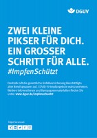Plakat #ImpfenSchützt, Motiv „Zwei kleine Pikser“ (DGUV) Hochformat