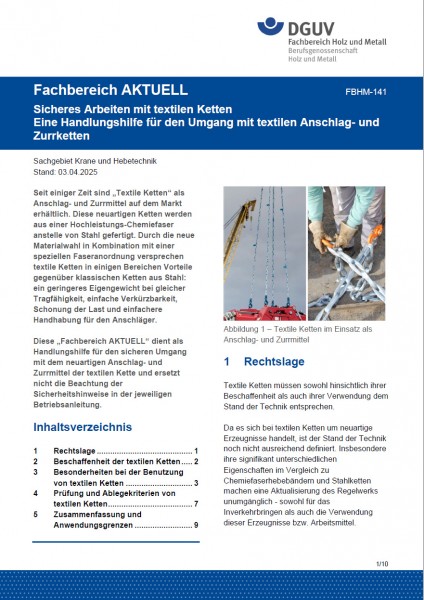 FBHM-141: Sicheres Arbeiten mit textilen Ketten