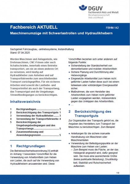 FBHM-142: Maschinenumzüge mit Schwerlastrollen und Hydraulikhebern