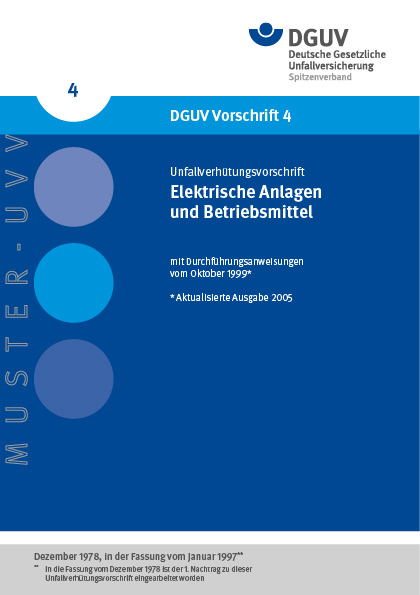 Elektrische Anlagen und Betriebsmittel | DGUV Publikationen