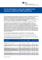 List of carcinogenic, mutagenic and reprotoxic substances (CMR substances)