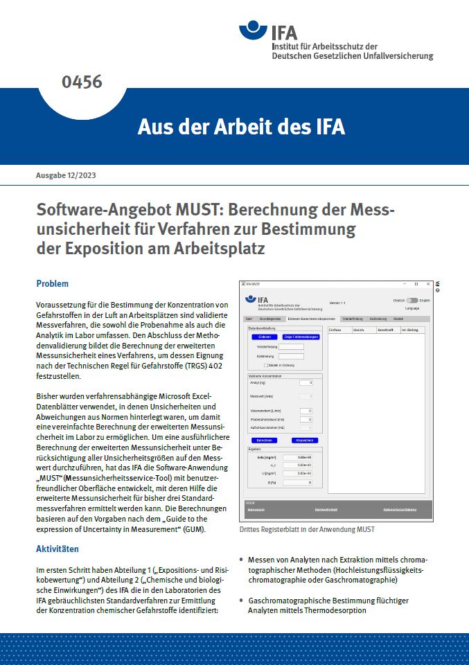 Software-Angebot MUST: Berechnung Der Messunsicherheit Für Verfahren ...