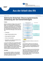 Elektrische Sicherheit: Steuerungstechnische Umsetzung der fünf Sicherheitsregeln (Aus der Arbeit des IFA Nr. 0357)