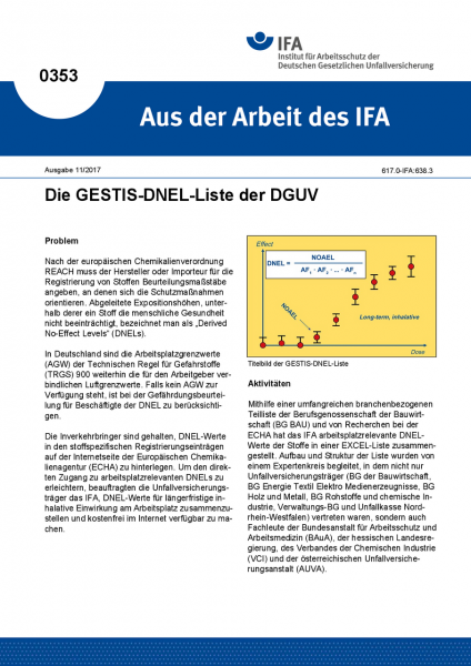 Die GESTIS-DNEL-Datenbank der DGUV (Aus der Arbeit des IFA Nr. 0353)