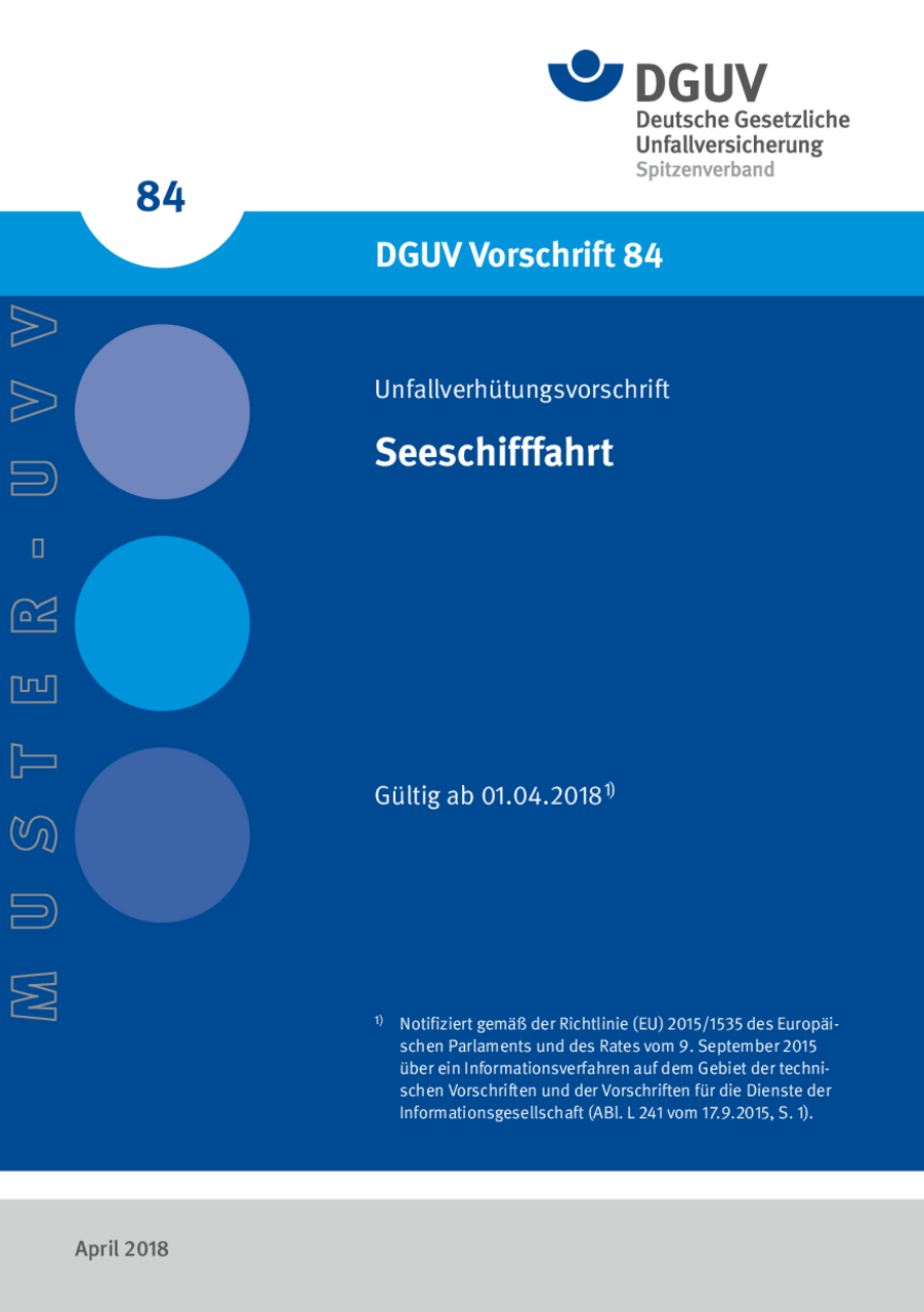 Unfallverhütungsvorschrift Seeschifffahrt | DGUV Publikationen