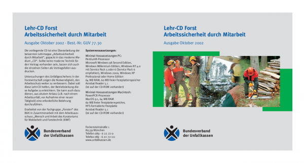 Lehr-CD Forst - Arbeitssicherheit duch Mitarbeit