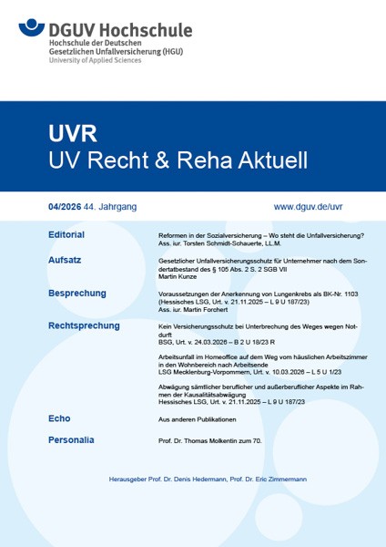 UVR - UV Recht &amp; Reha Aktuell (Ausgabe 04/2026)