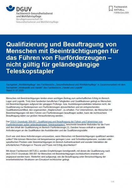 FBWoGes-009: Qualifizierung und Beauftragung von Menschen mit Beeinträchtigungen für das Führen von