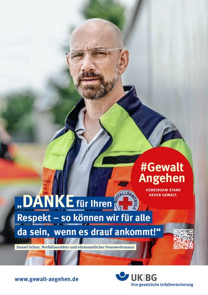 Plakat (DIN A3) #GewaltAngehen „Danke“ (Einsatzkräfte)