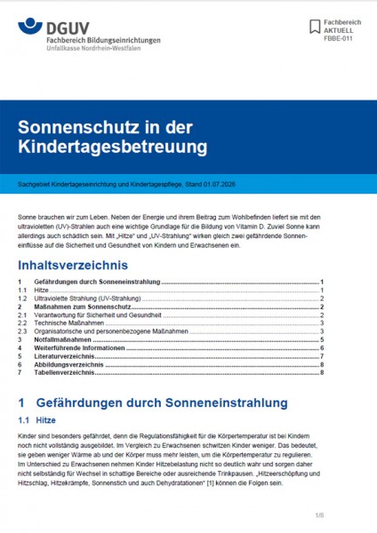 FBBE-011: Sonnenschutz in der Kindertagesbetreuung