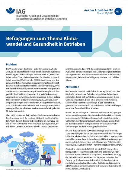Befragungen zum Thema Klimawandel und Gesundheit in Betrieben (Aus der Arbeit des IAG Nr. 3133)