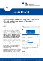 Reprogramming of the GESTIS database – Analytical Methods for Chemical Agents at Workplaces (GESTIS-AMCAW) (Focus on IFA´s work Nr. 0454)