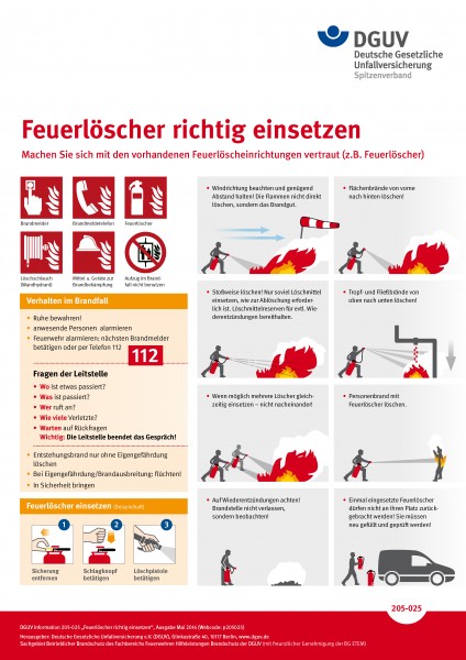 Plakat: Feuerlöscher richtig einsetzen
