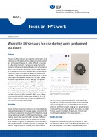 Wearable UV sensors for use during work performed outdoors (Focus on IFA´s work Nr. 0442)