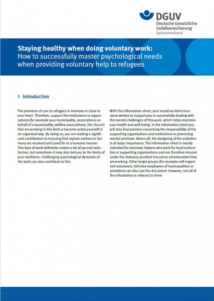 Staying healthy when doing voluntary work: How to successfully master psychological needs when provi