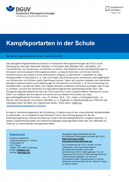 FBBE-005: Kampfsportarten in der Schule