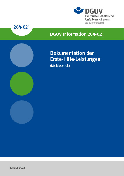 Dokumentation der Erste-Hilfe-Leistungen (Meldeblock/Verbandbuch) -  Unfallkasse Hessen – Ihre gesetzliche Unfallversicherung