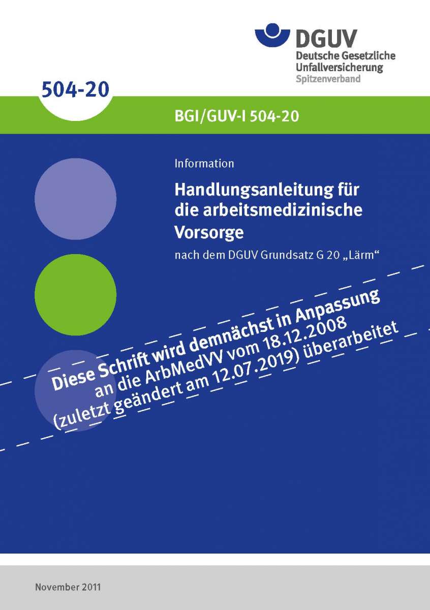 Handlungsanleitung für die arbeitsmedizinische Vorsorge nach dem DGUV ...
