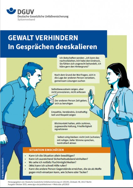 Gewalt verhindern - In Gesprächen deeskalieren (Plakat DIN A4)