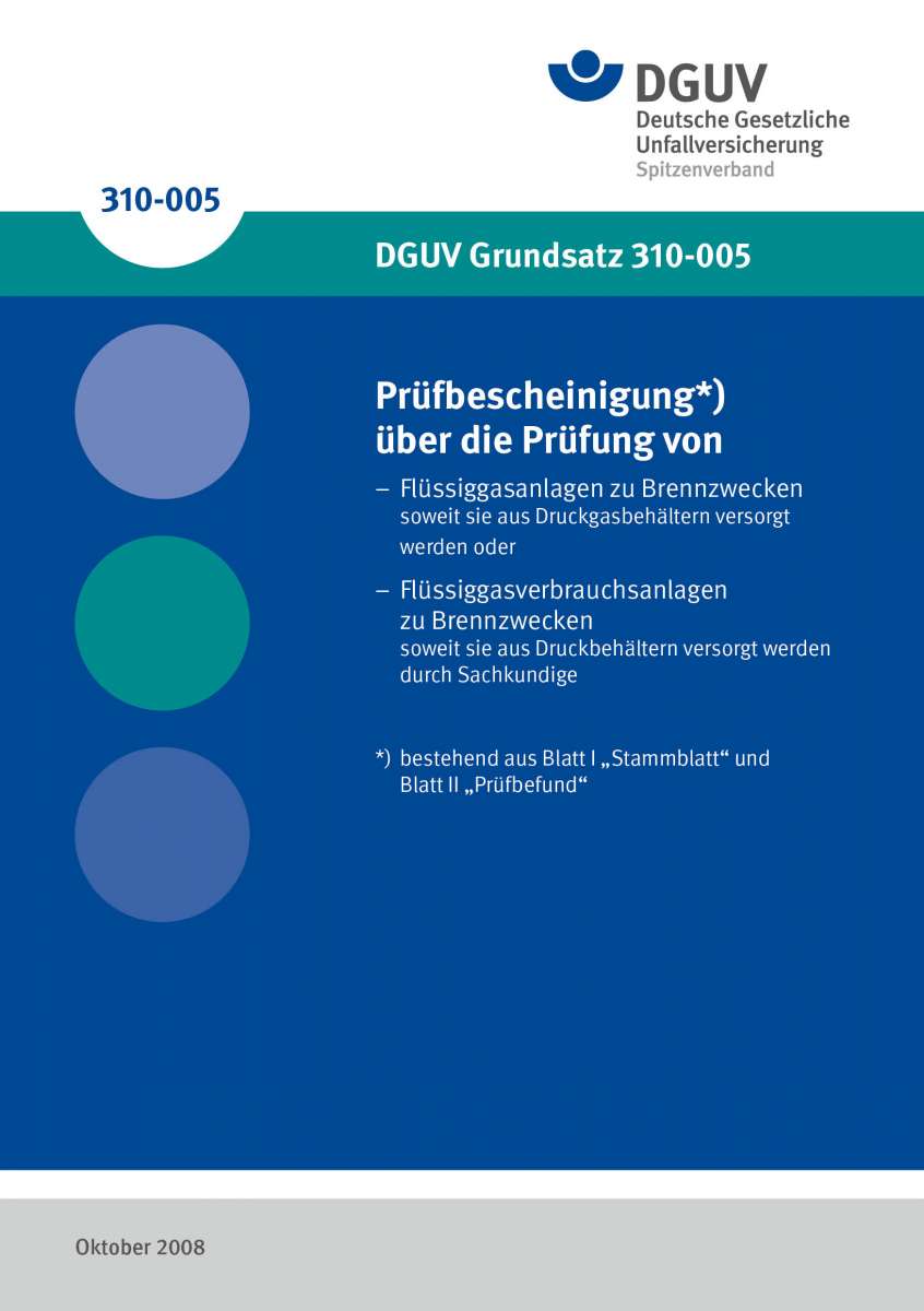 DGUV Grundsatz 310-005 Prüfbescheinigung über Die Prüfung Von ...