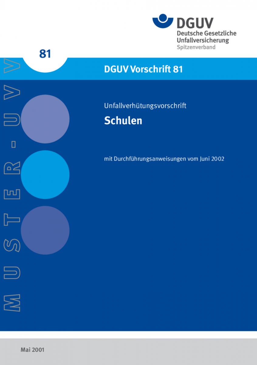 Schulen DGUV Vorschriften Regelwerk DGUV Publikationen