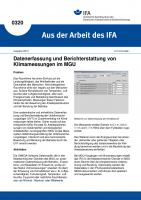 Datenerfassung und Berichterstattung von Klimamessungen im MGU. Aus der Arbeit des IFA Nr. 0320