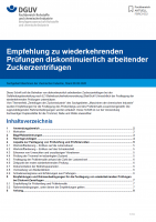 FBRCI-032: Empfehlung zu wiederkehrenden Prüfungen diskontinuierlich arbeitender Zuckerzentrifugen