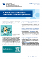 DGUV Test Information 04: DGUV Test Zertifikatsdatenbank - Funktionen und Recherchemöglichkeiten