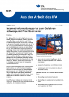 Internet-Informationsportal zum Gefahrenschwerpunkt Frachtcontainer. Aus der Arbeit des IFA Nr. 0285